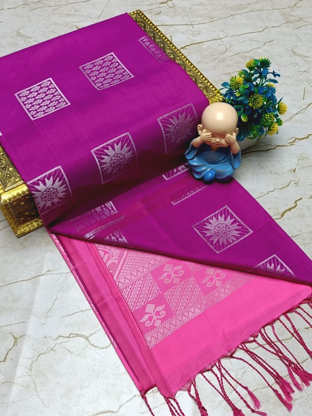 Fancy cotton Saree - pink